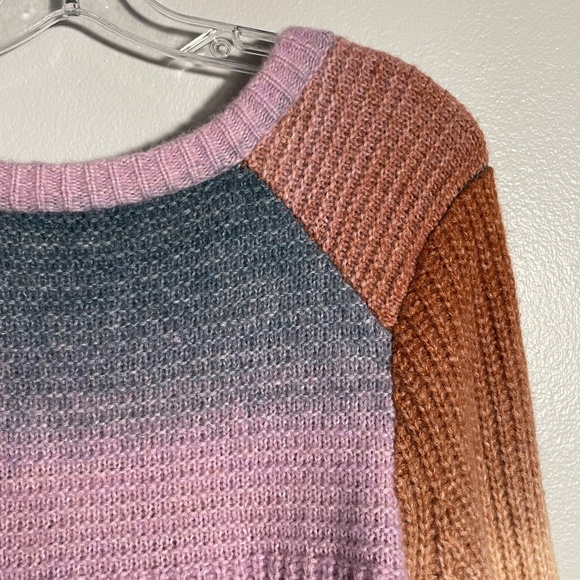 Madewell Space Dyed Striped Sweater Button Shoulder Crew Pullover Wool Alpaca XL - Picture 7 of 13